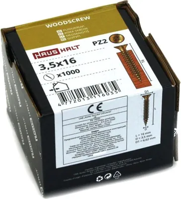 Produktbild von 1000x Holzschrauben Schrauben 3,5 x 16 mm Spanplattenschrauben Kreuzschlitz PZ2