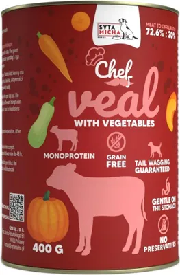 Image de Nourriture humide pour chiens SYTA MICHA Veau aux légumes 400g