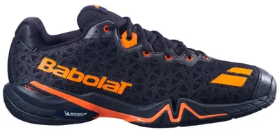 Image de BABOLAT Shadow Tour 4, chaussures de badminton pour hommes, noires et orange, taille 46