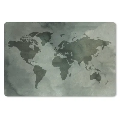 Produktbild von MuchoWow® Schreibtischunterlage Weltkarte - Aquarell - Grau 60x40 cm - XXL Mauspad - Großes Mauspad
