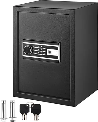 Produktbild von SucceBuy-Safe, 2,1 Kubikfuß, Fingerabdruck- und Digitalschloss, feuerfest, abnehmbares Regal, Wandmontage, sichere Aufbewahrung für Bargeld, Schmuck, Reisepässe, Dokumente, schwarz