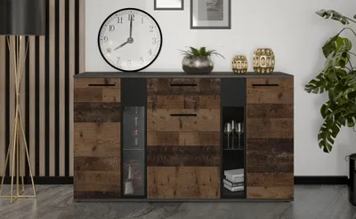 Produktbild von AX LIVING Formilo Sideboard Kommode grau Matera Oldwood 140,4cm Breite
