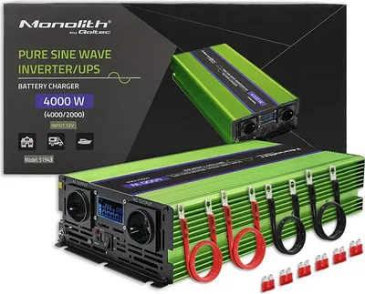 Productafbeelding van Qoltec Monolith, omvormer voor auto, auto, 12 V, 4000 W, 230 V, 50 Hz