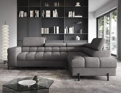 Produktbild von Ecksofa Couchgarnitur Ferucce – Modernes L-Sofa mit Schlaffunktion & verstellbaren Kopfstützen