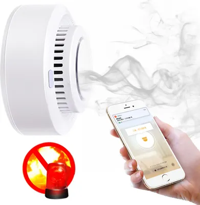 Produktbild von OKWISH Rauchmelder, Feuermelder Rauchwarnmelder mit 80dB-Sirene, Brandmelder mit 10 Jahren Batterielebensdauer, Unterstützt HomeKit, Alexa, Google