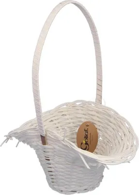 Zdjęcie produktu dla Koszyk Wielkanocny na Pokarmy i Ozdoby Biały 28cm
