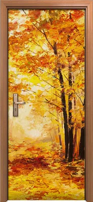 Produktbild von Türposter 80x200 cm Türaufkleber Türtapete Türfolie Klebefolie Landschaft Herbst Bäume Wald blätter
