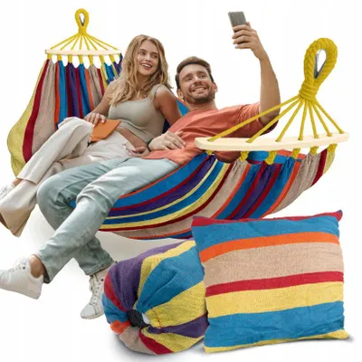 Hängematte Garten 2 Personen XXL bunt – brasilianisch extra groß stabil Outdoor Schaukel