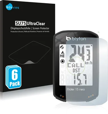 Produktbild von 6x Für Bryton Rider 15 neo Schutzfolie Savvies Displayschutz Display Schutz Folie Klar Transparent