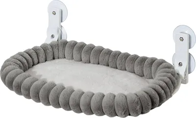 Produktbild von MODFU Katzenbetten, Katze Hängematte für Balkon & Fenster, Saugnapf Katzenbett, Plüsch Haustier Liege, Katzenhängematte für Glas, Wandhalterung, Katzenzubehör, Grau