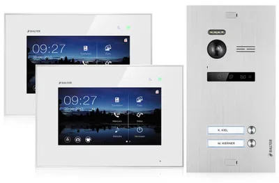 Produktbild von Türsprechanlage BALTER EVO 2-Draht BUS Komplettsystem für 2-Familienhaus Weiß-Silber