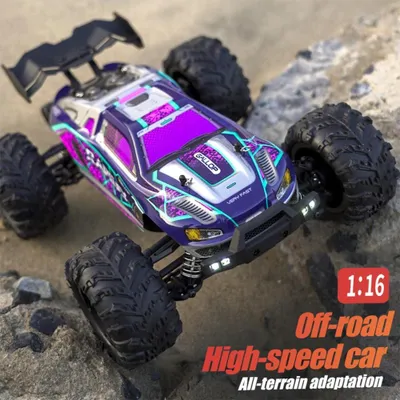Imagen del producto de Coche buggy RC a escala 1:16 - Vehículo de carreras todoterreno - Azul - Tracción 4x4 - 50 km/h - 3 baterías