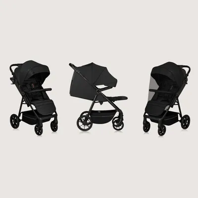 Produktbild von Lionelo Buggy MIRA bis zu 22 kg, Schwenkbare 360° Räder, UPF50+ Filter, Wasserdichtes XXL-Verdeck Schwarz