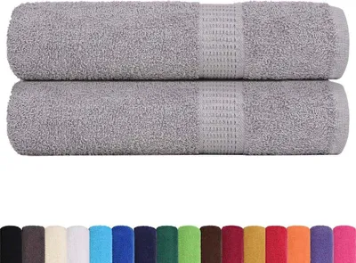 Produktbild von vidaXL Duschtücher FROGN 2 Stk. Grau 70x140 cm 360 g/m²