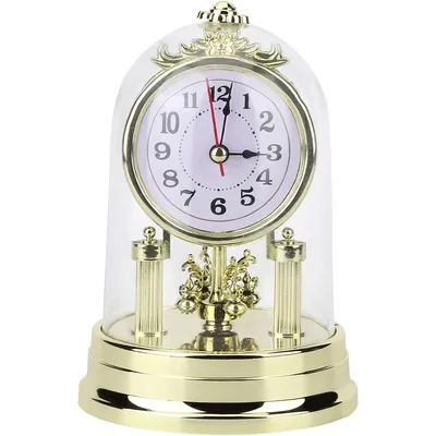 Produktbild von Tischuhren, Retro Stil Wohnzimmer Uhr, Stille Tischuhr, 11x11x16.8cm, Wohnzimmer Ornament für Schlafzimmer, Wohnzimmer