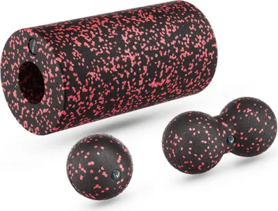 Obrázek produktu pro Gymtek® masážní set yoga set fascia set - 2x fascia ball, 1x fascia roller - masážní přístroj pro masáž zad, masáž celého těla, jógu, pilates, cvičení