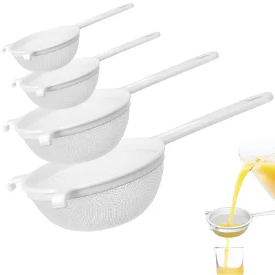 4er-Set Kunststoff-Siebe 7–18 cm, spülmaschinenfest