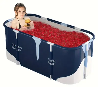 Immagine prodotto di Omgoods - Vasca da bagno pieghevole, 140 x 60 x 50 cm, per uso domestico e da viaggio