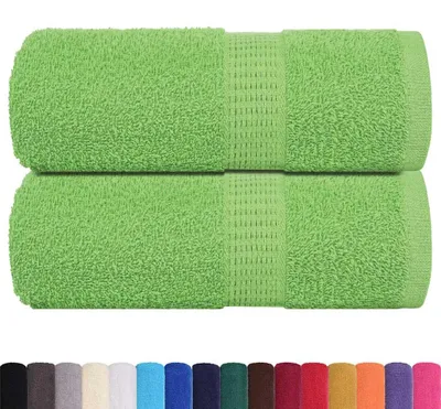 Image de vidaXL Serviettes pour invités FROGN, lot de 2, vert pomme, 30 x 50 cm, 360 g/m²