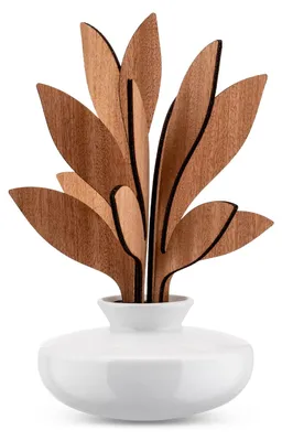 Raumduft-Diffuser mit Mahonieblättern, Porzellan, weiß, 11,5 cm