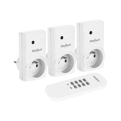 Immagine prodotto di Rebel URZ1226 Prese telecomandate, 3 pezzi con telecomando, bianco