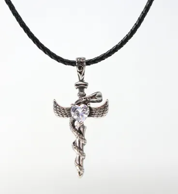 Produktbild von Lederkette Edelstahl 316 SCHLANGENKREUZ 60 cm Lederkette
