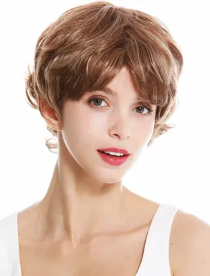 Produktbild von WIG ME UP Perücke kurz Pony Strähnen Braun Blond YZF-41008-12T16