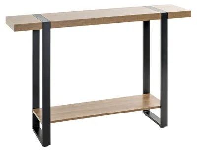 Schmale Consoletafel Eiche/Schwarz 120x82x30 cm