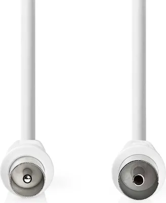 Produktbild von Nedis Koaxial Kabel - IEC (Coax) Stecker - IEC (Coax) Buchse - Vernickelt - 90 dB - 75 Ohm - Doppelt geschirmt - 3.00 m - Rund - PVC - Weiss - Label