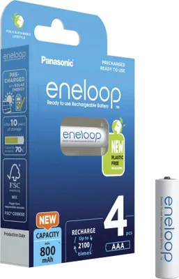 Produktbild von eneloop Panasonic Akku BK-4MCDE/4BE   AAA   800mAh      4St.