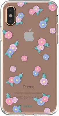 Obrázek produktu pro FLAVR Tiny Flowers, Obal, Apple, iPhone X, 14,7 cm (5.8"), Zelená, Růžová, Průhledná, Fialová