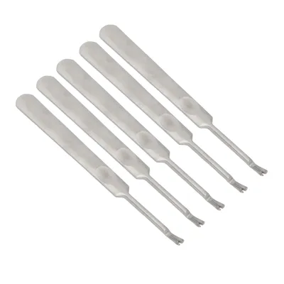 Imagen del producto de Empujador de cutículas de acero inoxidable, herramienta de acero inoxidable para remover piel muerta, empujador de cutículas de acero inoxidable, herramienta para remover piel muerta, herramienta tipo tenedor para empujar cutículas, empujador de cutículas