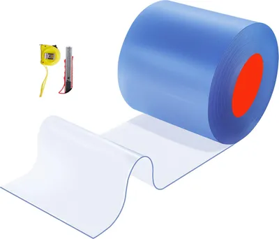Zdjęcie produktu dla Kurtyna paskowa PVC SucceBuy, 30,8 m długości x 0,3 m szerokości, elastyczna kurtyna paskowa, odpowiednia do temperatur od -55,6 °C do 30 °C, idealna do drzwi w supermarketach, garażach i magazynach, przezroczysta