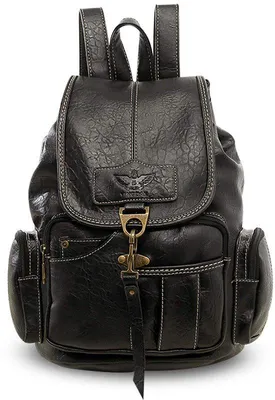 Produktbild von Retro-Wanderrucksack PolyurethanSchwarz für Damen und Herren