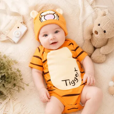 Produktbild von Disney Winnie the Pooh Baby Set Gr. 74 80 9-12 Monate Geschenkset Geburtstag Orange