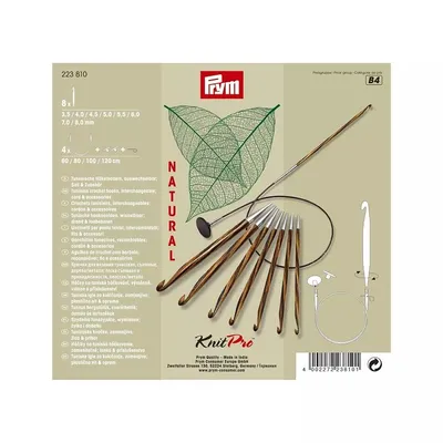 Zdjęcie produktu dla Zestaw szydełek tunezyjskich Prym HN NATURAL 3,5 - 8,0 mm