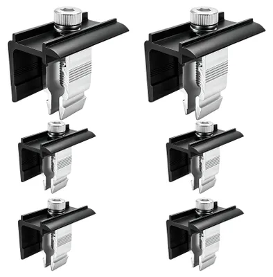6 Solar-Endklemmen, 30 mm, verstellbar, Aluminium, für Balkonkraftwerke