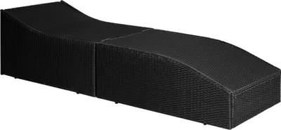 Obrázok produktu pre vidaXL Lehátko s čalúnením Poly Rattan Black