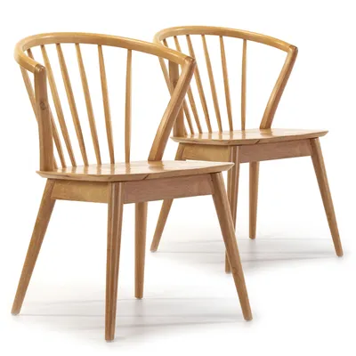 Produktbild von Pack 2 Stühle Mura Eiche Farbe, Massivholz, 55 cm (L) 58,5 cm (T) 84 cm (H)