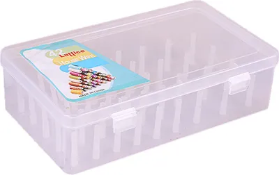 Produktbild von Nähkasten, 42 Achsen, hohe Kapazität, transparent, sichtbarer Schnallenverschluss, Aufbewahrungsbox für Nähgarn, Heimbedarf