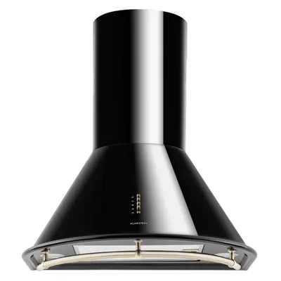 Produktbild von Klarstein Lumio Neo - Retro Dunstabzugshaube, Wandabzugshaube, Abzugshaube, Energieeffizienzklasse A, Breite: 60 cm, Abluft/Umluft, Abluftleistung: 610 m³/h, Edelstahl-Gehäuse, schwarz
