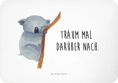 Produktbild von Mr. & Mrs. Panda magnet Koalabär - Weiß - Geschenk, Traum, küchenmagnet, whiteboardmagnet, haftmagnet, Lustige Sprüche, Notizhalter, Kühlschrankmagnet, Träumen, Koala