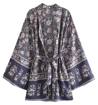 Productafbeelding van Katoenen Kimono met Bloemenprint voor Strandgebruik