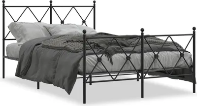Image de Maison Exclusive - Cadre de lit avec tête et pied de lit en métal noir 120x200 cm