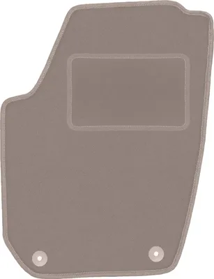 Produktbild von Fahrerfußmatte Velours beige passend für Skoda Fabia II (2007-2014, Schrägheck, Kombi) – mit Befestigungen – passgenau
