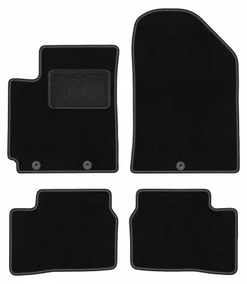 Image de Tapis de sol en moquette pour Kia Picanto II JE 2011-2017 (à hayon) – jeu 4 pièces, noirs, sur mesure – Wielganizator LUX
