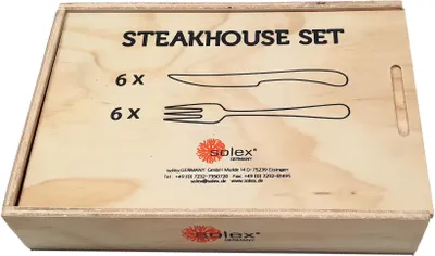 Produktbild von Solex Lena Besteckset Steakbesteck 12 teilig für 6 Personen inklusive Holzbox