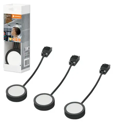 Produktbild von Ledvance Schrankleuchten-Spots 3er Set 3x3W 250 lm warmweiß schwarz