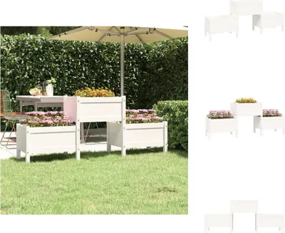 Obrázok produktu pre vidaXL Kvetináč biely 178,5x44x75 cm z masívneho borovicového dreva - Kvetináče a sadenice