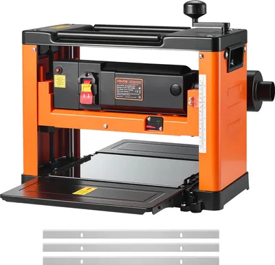 Obrázok produktu pre VEVOR hoblík na hrúbku, trojbritvový, pracovný stôl široký 330 mm, hoblík, 2000 W, 23500 otáčok za minútu, dvojité kolieska, ochrana proti prevráteniu, jednorýchlostný, na opracovanie tvrdého a mäkkého dreva